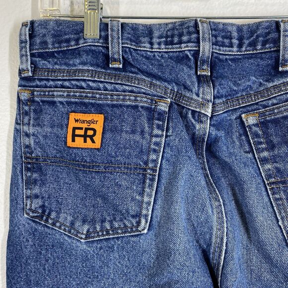 Wrangler FR Biggs Jeans Mens 34x34 Blue Flame Resistant CAT2 2112 Workwear Denim - Picture 6 of 9